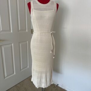 SOLD Rachel Zoe White Crew Neck Sheath Dress